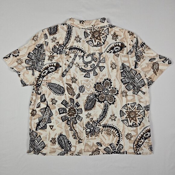 Alfred Dunner 18P Linen‎ Blend Blouse Boho Floral Cottagecore Button Shirt - Picture 6 of 12